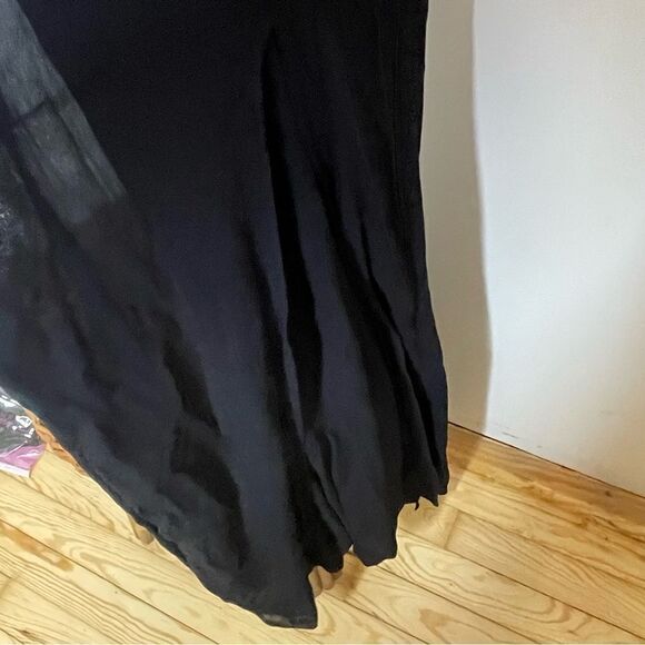 Reformation Ingrid Black Maxi Event Dress Slit Chiffon Strapless Spaghetti Strap - Picture 6 of 10